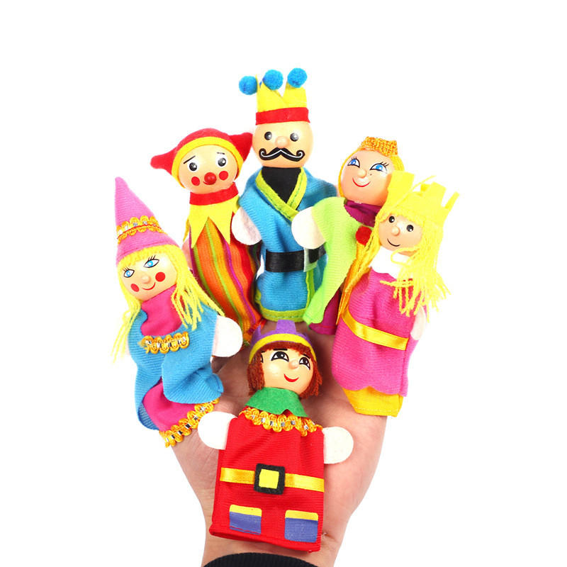 Christmas 7 Types Family Finger Puppets Set Soft Cloth Doll For Kids Childrens Gift Plush Toys