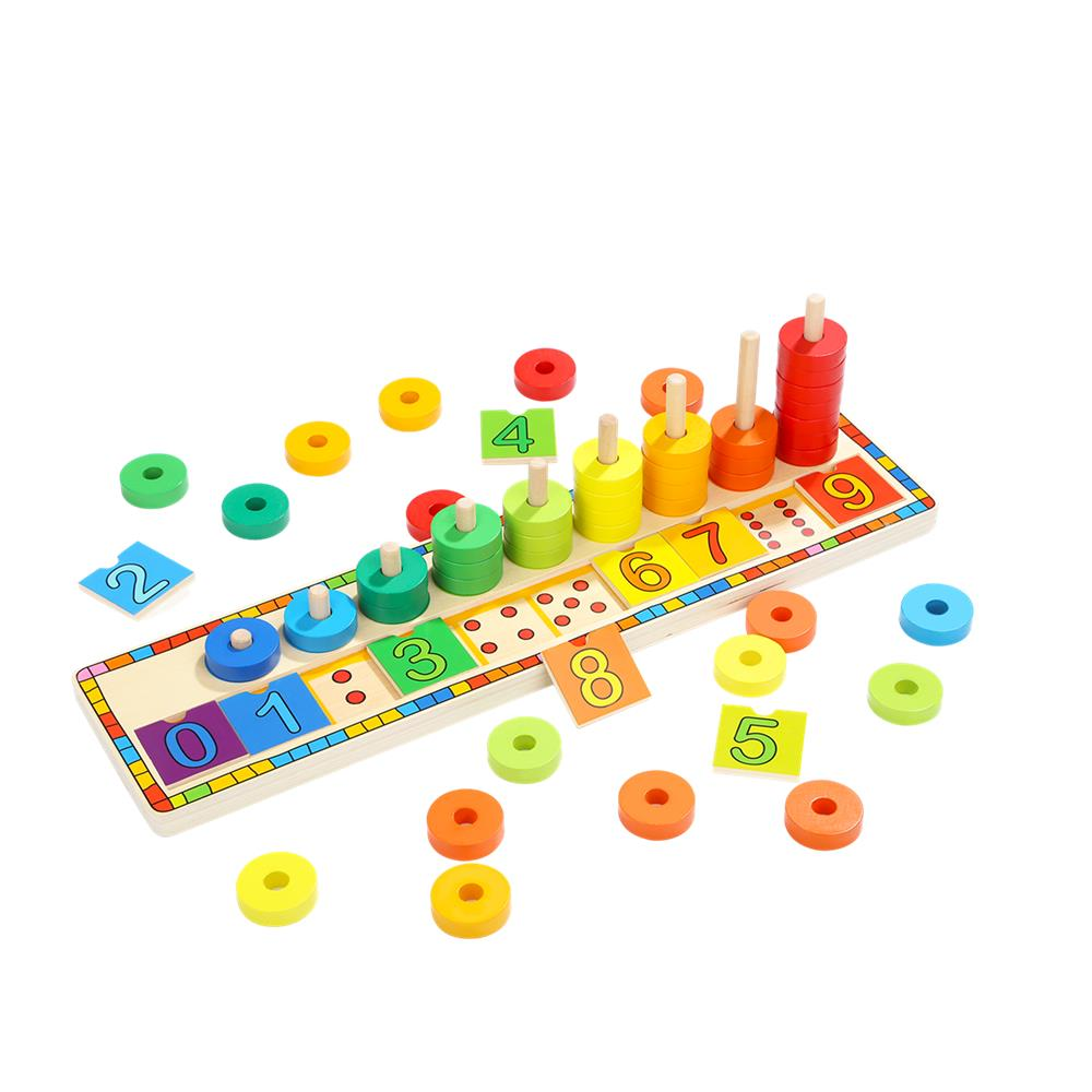 TopBright-6540 Blocks Montessori Classic Math Rainbow Donuts Box Educational Toys for Kids