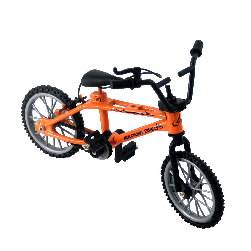 Mini Simulation Alloy Finger Bicycle Retro Double Pole Bicycle Model w/ Spare Tire Diecast Toys With Box Packaging