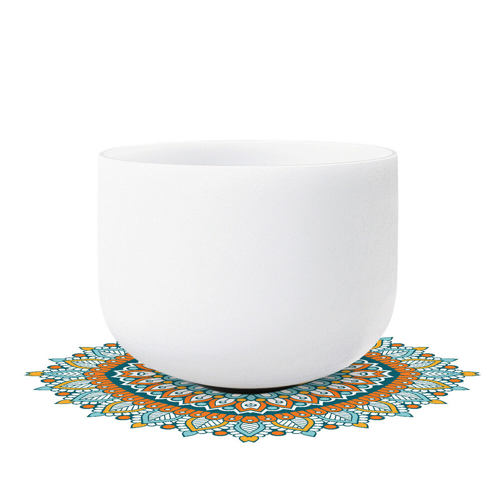 [US Direct]432Hz CVNC 8" A/B/C/D/F/G Note Frosted Crystal Singing Bowl Sound Healing Yoga