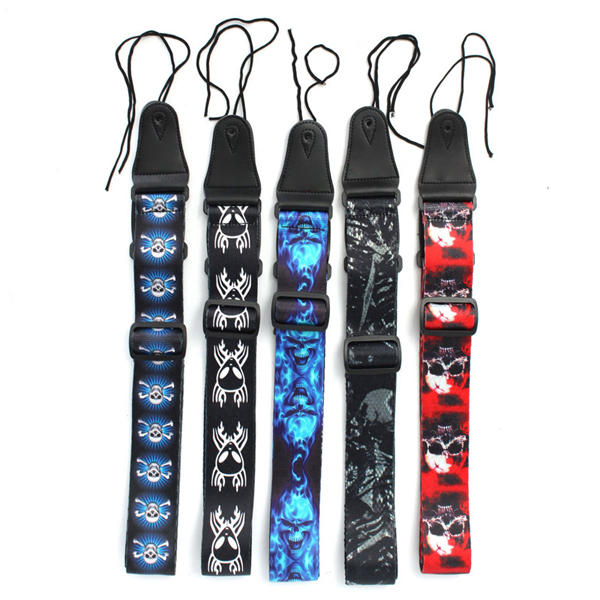 Guitar Strap Polyester Belt Electric Acoustic Bass Skull Punk Style COD