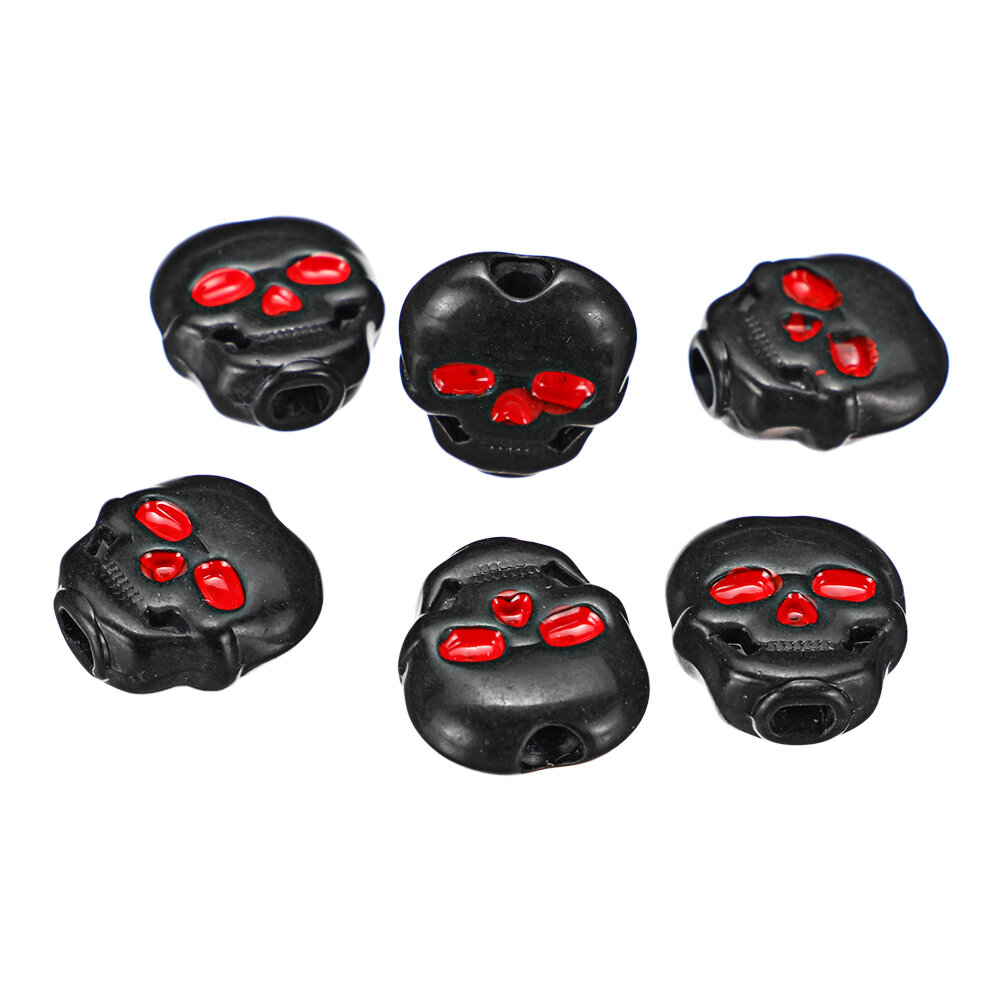 6pcs Plastic Skull Head Shape Guitar Tuning Peg Tuner Machine Head Replacement Button Knob Handle