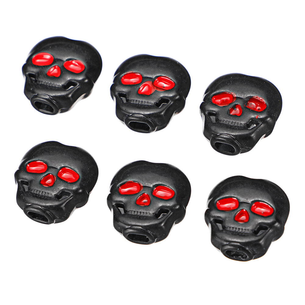 6pcs Plastic Skull Head Shape Guitar Tuning Peg Tuner Machine Head Replacement Button Knob Handle