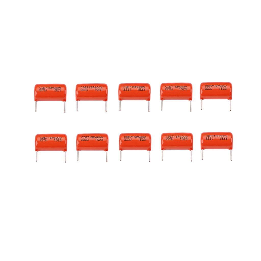 5 Pairs Polyester Film Orange Clipper Capacitors With Radial Leads Works Great for Guitars Accessories