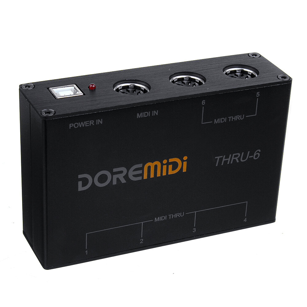 DOREMiDi THRU-6 MIDI Interfaces Controller THRU 6 Thru Box Controller Adapter Converter 1 Input and 6 Output