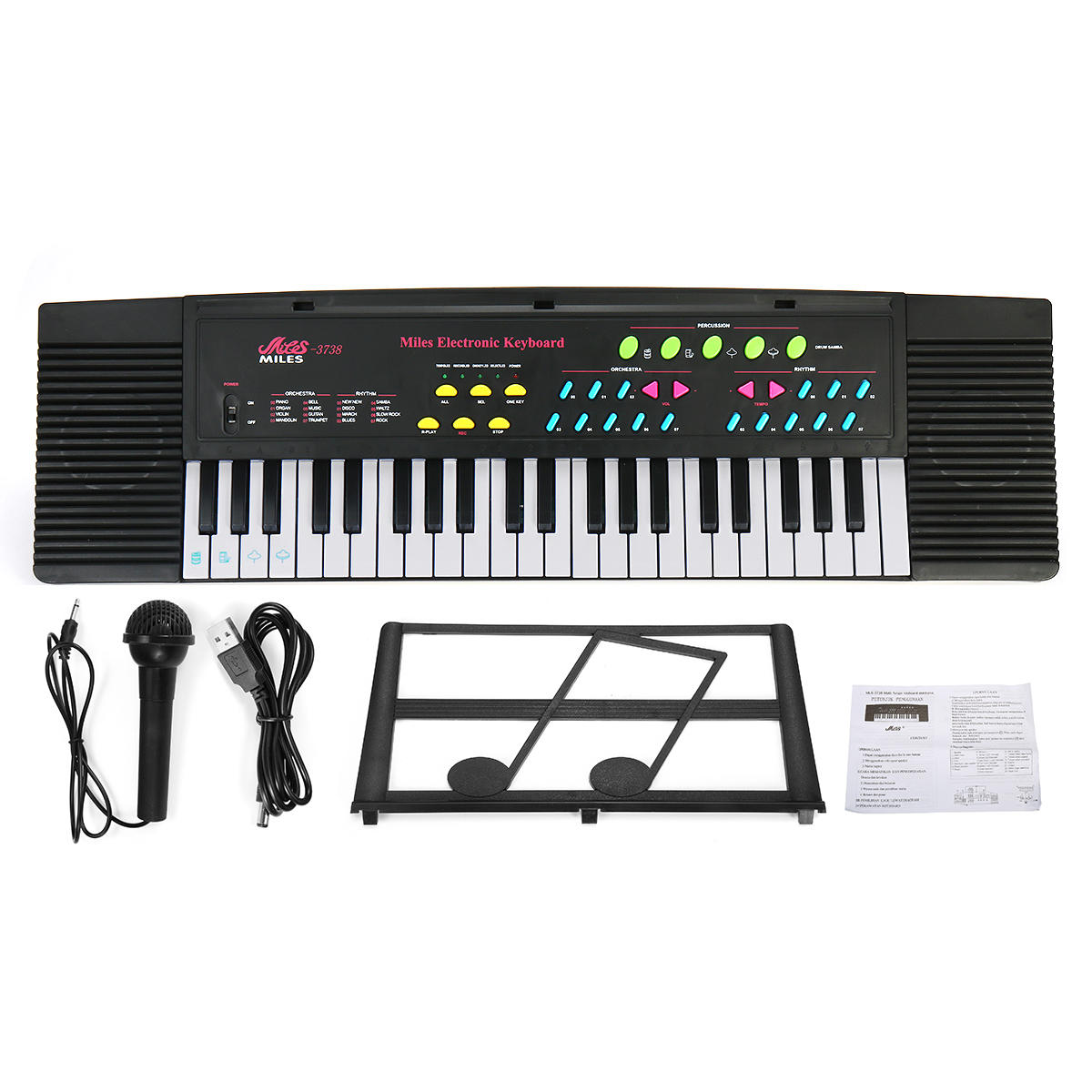 44 Keys Digital Electronic Keyboard Piano with Mini Microphone Music Stand for Children Music Enlightenment