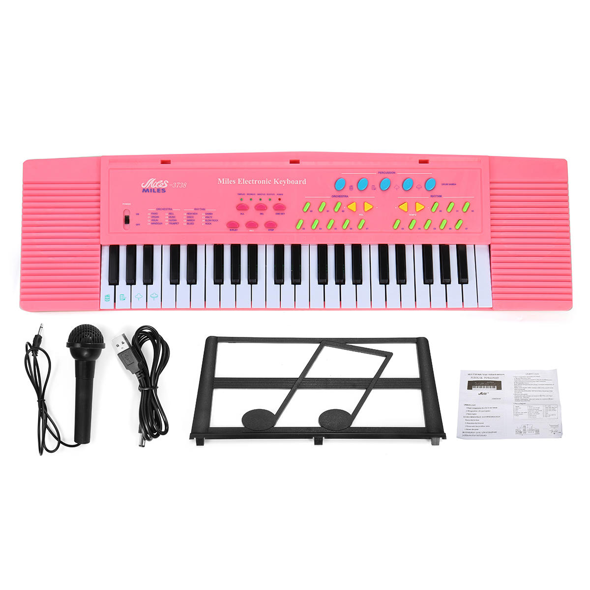 44 Keys Digital Electronic Keyboard Piano with Mini Microphone Music Stand for Children Music Enlightenment