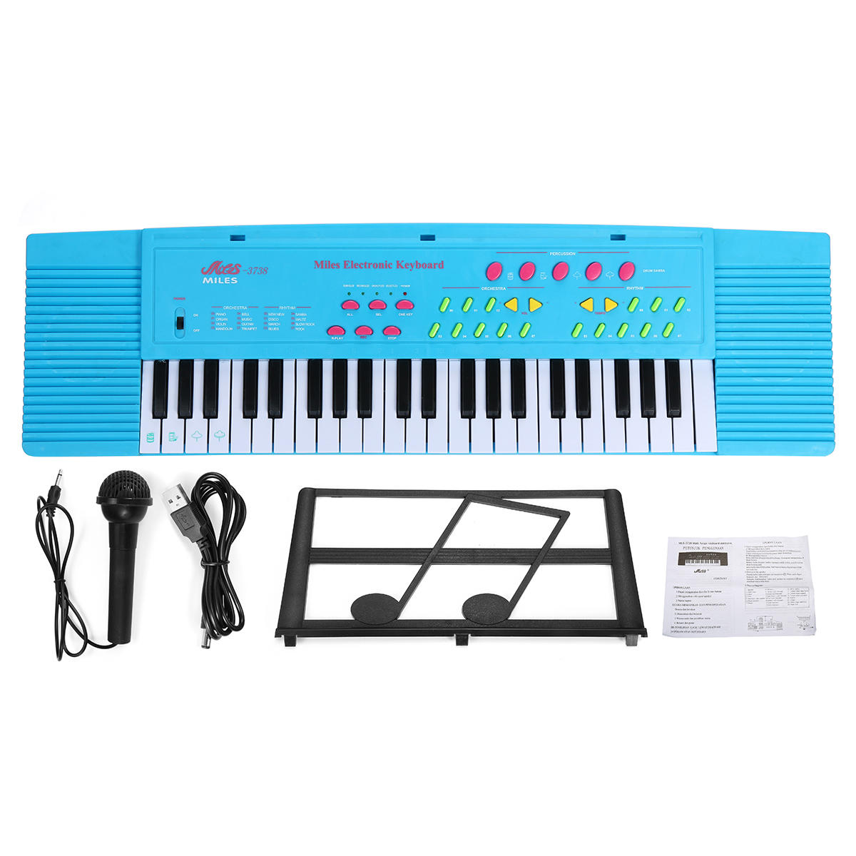 44 Keys Digital Electronic Keyboard Piano with Mini Microphone Music Stand for Children Music Enlightenment