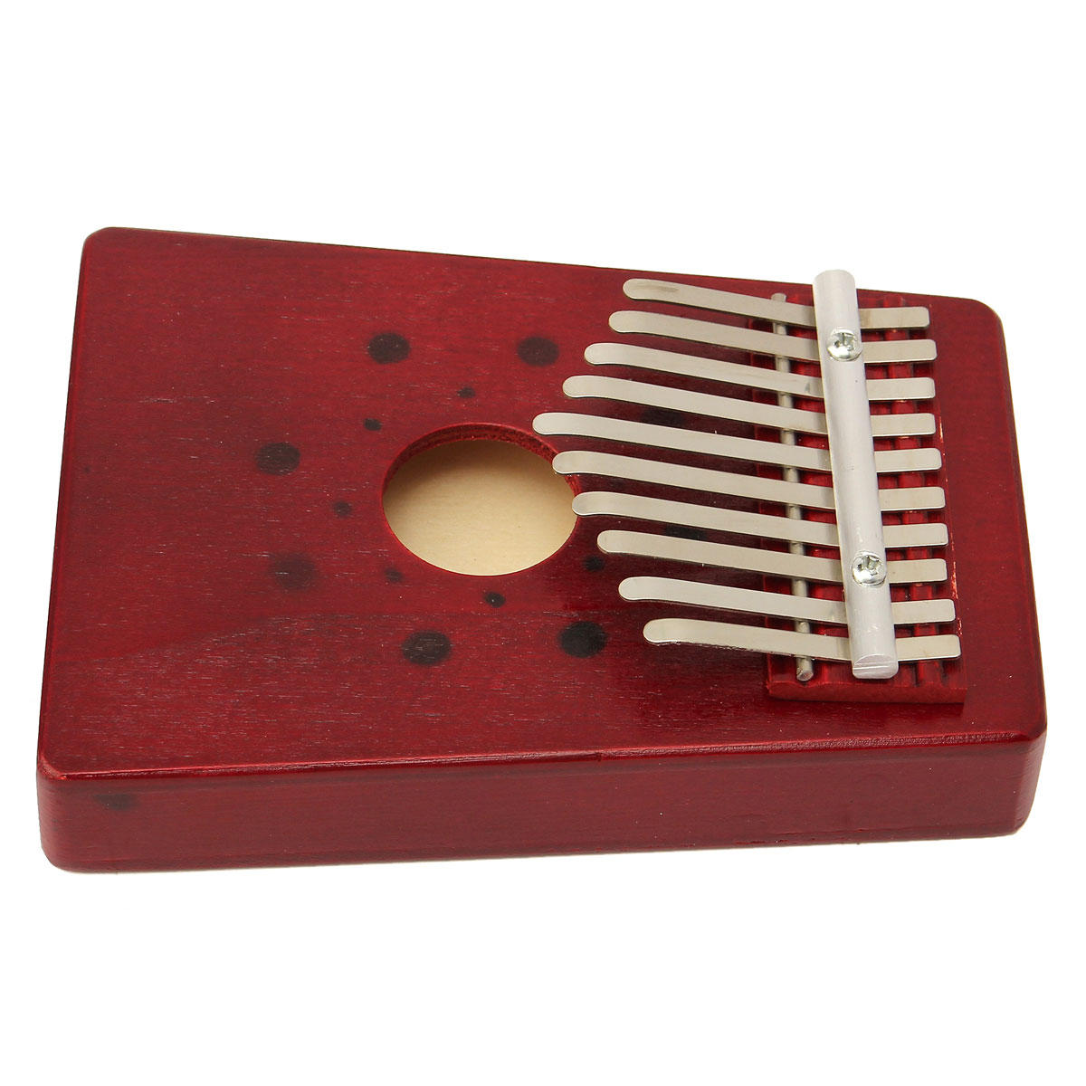 10 Tone Red/Natural Color Portable Wood Kalimba Thumb Piano Finger Percussion COD