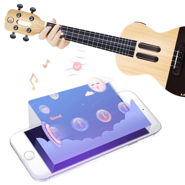 Populele U1 23 Inch 4 String Smart Ukulele with APP Controlled LED Light Bluetooth Connect Gift